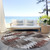 8' Brown And Ivory Round Southwestern Washable Indoor Outdoor Area Rug