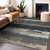 8' X 10' Black Abstract Washable Indoor Outdoor Area Rug