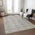 10' X 14' Gray Ivory And Brown Geometric Washable Indoor Outdoor Area Rug