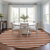 8' Round Orange Round Striped Washable Non Skid Indoor Outdoor Area Rug