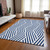 8' X 10' Navy and White Geometric Washable Non Skid Indoor Outdoor Area Rug