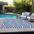8' X 10' Navy and White Geometric Washable Non Skid Indoor Outdoor Area Rug
