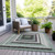 9' X 12' Pale Aqua Ivory And Gray Geometric Washable Indoor Outdoor Area Rug