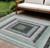 9' X 12' Pale Aqua Ivory And Gray Geometric Washable Indoor Outdoor Area Rug