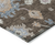 10' X 14' Chocolate Beige And Blue Floral Washable Indoor Outdoor Area Rug