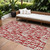 10' X 14' Red And Ivory Abstract Washable Indoor Outdoor Area Rug Transitional Style - Red, Ivory Color