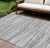 8' X 10' Gray And Ivory Abstract Washable Indoor Outdoor Area Rug Modern Style - Gray, Ivory Color