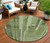 8' Green And Gray Round Striped Washable Indoor Outdoor Area Rug Transitional Style - Green, Gray Color
