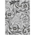 10' X 14' Gray Charcoal And Silver Floral Washable Indoor Outdoor Area Rug