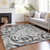 10' X 14' Gray Charcoal And Silver Floral Washable Indoor Outdoor Area Rug
