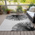 9' X 12' Black And Ivory Abstract Washable Indoor Outdoor Area Rug