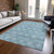 9' X 12' Teal Blue And Gray Floral Washable Indoor Outdoor Area Rug - Teal Blue, Gray