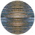8' Blue Brown And Sky Blue Round Striped Washable Indoor Outdoor Area Rug