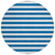 8' Round Navy Blue Round Striped Washable Non Skid Indoor Outdoor Area Rug