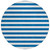 8' Round Navy Blue Round Striped Washable Non Skid Indoor Outdoor Area Rug - Navy Blue