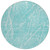 8' Teal Blue And Ivory Round Abstract Washable Indoor Outdoor Area Rug
