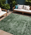 10' X 14' Emerald Abstract Washable Non Skid Indoor Outdoor Area Rug