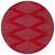 8' Red And Gray Round Geometric Washable Indoor Outdoor Area Rug