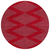 8' Red And Gray Round Geometric Washable Indoor Outdoor Area Rug