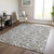 9' X 12' Ivory And Gray Floral Washable Indoor Outdoor Area Rug