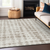 8' X 10' Ivory And Beige Abstract Washable Indoor Outdoor Area Rug