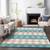 10' X 14' Teal Blue Gray And Copper Geometric Washable Indoor Outdoor Area Rug