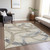 10' X 14' Beige Ivory And Gray Abstract Washable Indoor Outdoor Area Rug