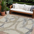 10' X 14' Beige Ivory And Gray Abstract Washable Indoor Outdoor Area Rug