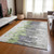 9' X 12' Green And Silver Abstract Washable Indoor Outdoor Area Rug