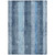 9' X 12' Blue And Gray Striped Washable Indoor Outdoor Area Rug - Blue, Gray