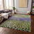 9' X 12' Green Purple And Black Abstract Washable Indoor Outdoor Area Rug