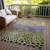 9' X 12' Green Purple And Black Abstract Washable Indoor Outdoor Area Rug