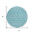 8' Teal Blue And Navy Blue Round Geometric Washable Indoor Outdoor Area Rug