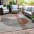 10' X 14' Taupe And Rust Geometric Washable Indoor Outdoor Area Rug