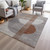 10' X 14' Taupe And Rust Geometric Washable Indoor Outdoor Area Rug