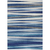 9' X 12' Navy Blue Ivory And Gray Striped Washable Indoor Outdoor Area Rug