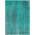 8' X 10' Teal Striped Washable Non Skid Indoor Outdoor Area Rug