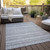 9' X 12' Gray And Silver Southwestern Washable Indoor Outdoor Area Rug