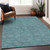 10' X 14' Teal Blue And Ivory Geometric Washable Indoor Outdoor Area Rug Transitional Style - Teal Blue, Ivory Color