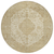 8' Ivory And Beige Round Medallion Washable Indoor Outdoor Area Rug
