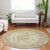 8' Ivory And Beige Round Medallion Washable Indoor Outdoor Area Rug - Ivory, Beige