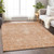 9' X 12' Salmon And Terra Cotta Damask Washable Indoor Outdoor Area Rug