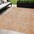 9' X 12' Salmon And Terra Cotta Damask Washable Indoor Outdoor Area Rug