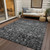 9' X 12' Gray Charcoal And Silver Oriental Washable Indoor Outdoor Area Rug