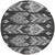 8' Black Charcoal And Silver Round Southwestern Washable Indoor Outdoor Area Rug
