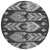 8' Black Charcoal And Silver Round Southwestern Washable Indoor Outdoor Area Rug