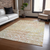 9' X 12' Peach And Ivory Argyle Washable Indoor Outdoor Area Rug
