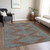 8' X 10' Brown And Aqua Geometric Washable Indoor Outdoor Area Rug