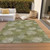 10' X 14' Green Ivory And Sage Polka Dot Washable Indoor Outdoor Area Rug