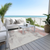 8' X 10' Coral And Gray Abstract Washable Indoor Outdoor Area Rug